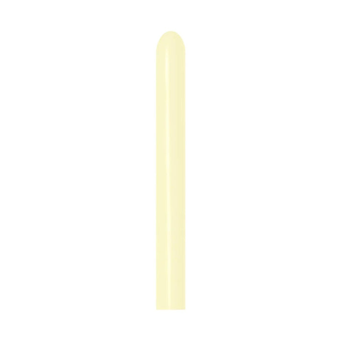 Globo Amarillo Pastel Mate Tubito 260 x 20 Unidades Sempertex