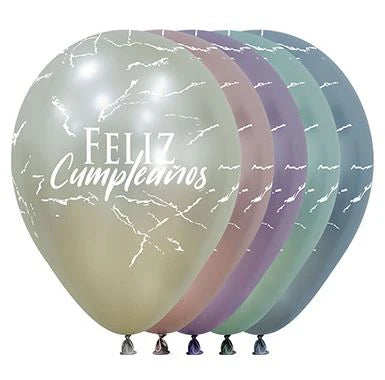 Globo Infinity Feliz Cumpleaños Silk Surtido R12 x 50 Unidades Sempertex