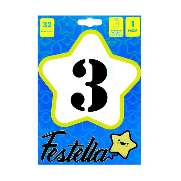 Globo Metalizado # 3 Negro 32" Festella