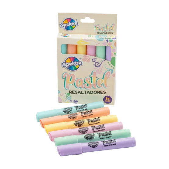 Marcadores Resaltador Pastel Spektra x 6