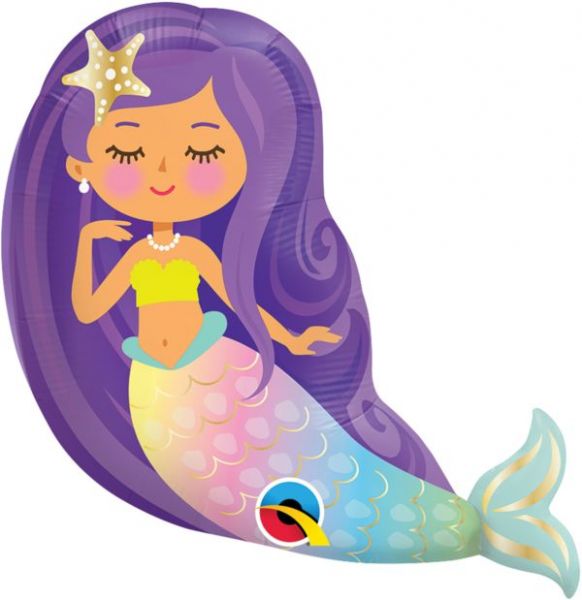 Globo Metalizado Sirena Morada 10"