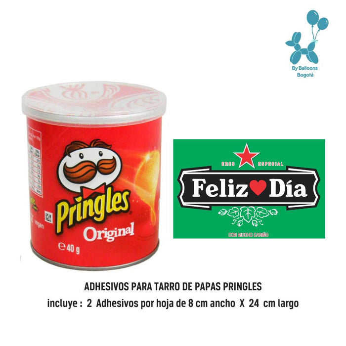Stickers Adhesivos Para Papa Pringles Ref. 1 x 2 Unidades