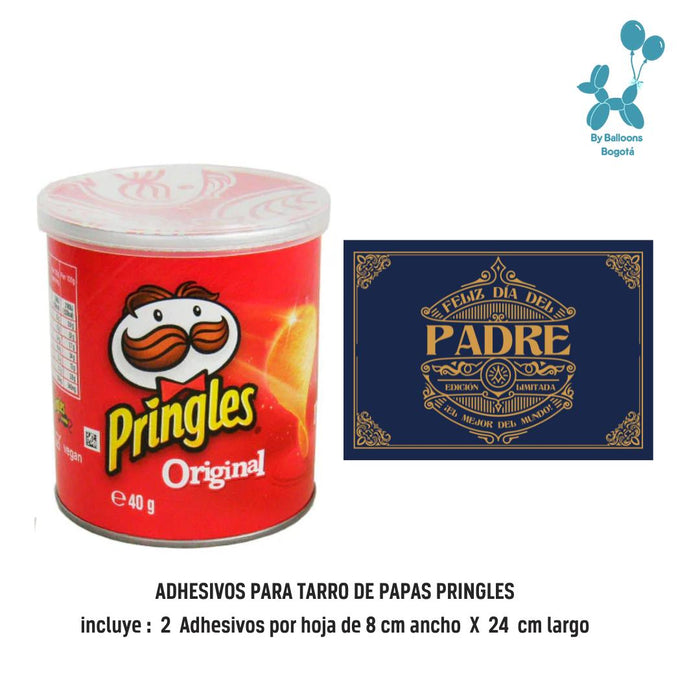 Stickers Adhesivos Para Papa Pringles Ref. 7 x 2 Unidades