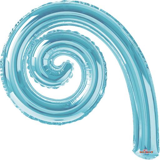 Globo Kurly Espiral Azul Claro 14" Kaleidoskope