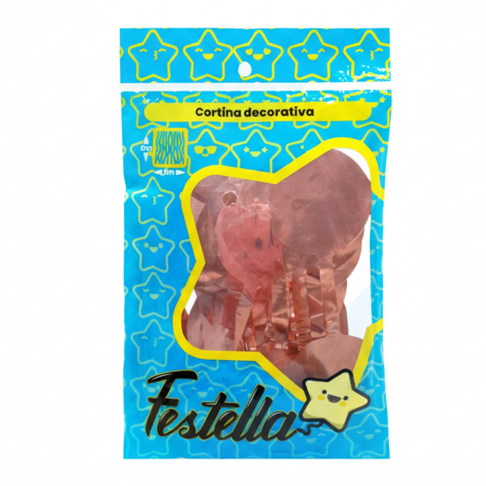 Cortina de Fiesta Circulos 2 x 1 mt Festella Dorado Rosa