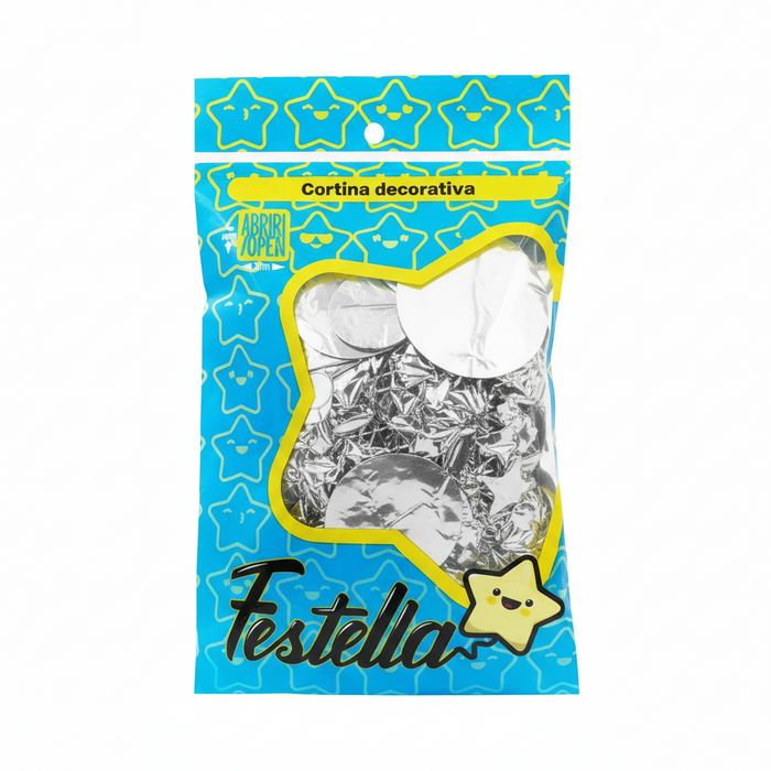 Cortina de Fiesta Corazon 2 x 1mt Festella Plateado
