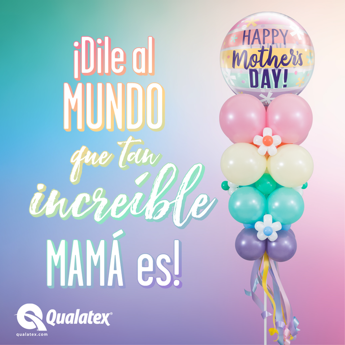 Globo Burbuja Qualatex 22" Happy Mothers Day X 1 Unidad