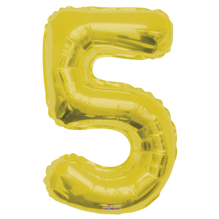 Globo Metalizado # 5 Dorado 34" Marca Conver Calidad Helio