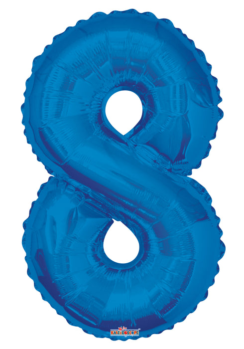 Globo Metalizado # 8 Azul 34" Marca Conver Calidad Helio