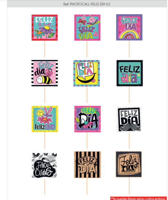Photo Call Feliz Dia 16 x 36 cm x 12 Unidades