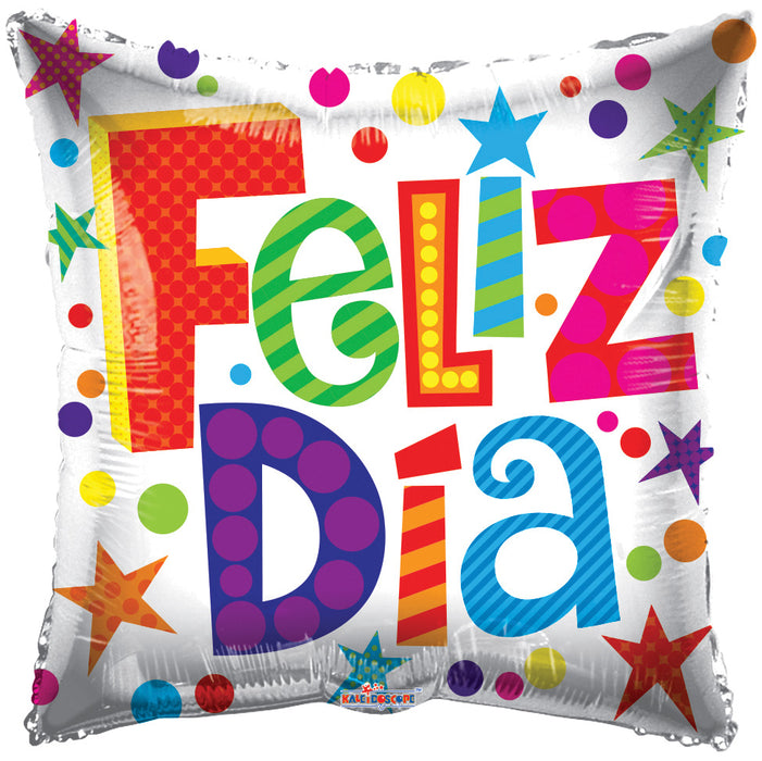 Globo Metalizado Feliz dia 18" Ref. 2