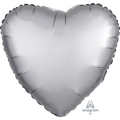 Globo Foil Satin Luxe 18" Corazon Platinum Anagram