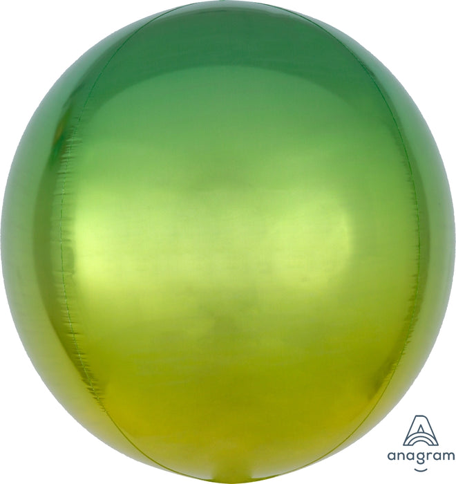 Globo Orbz Ombre Amarillo Verde 16"