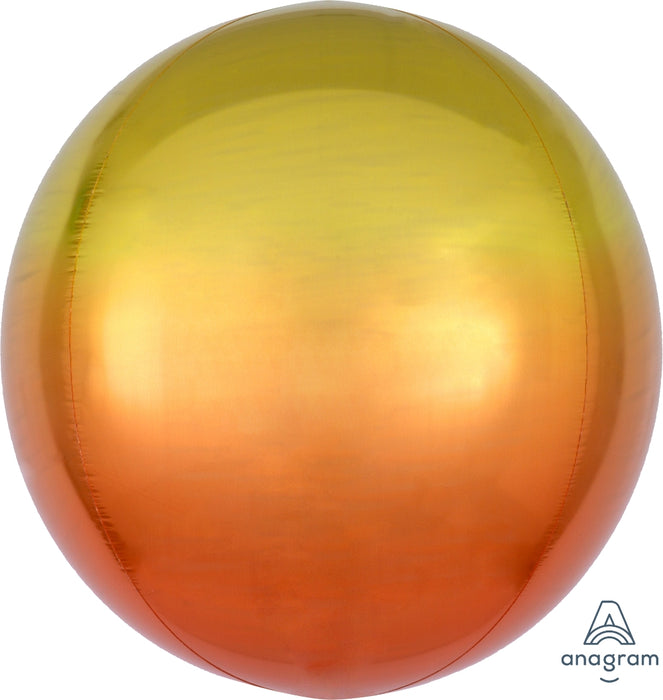Globo Orbz Ombre Amarillo Naranja 16"