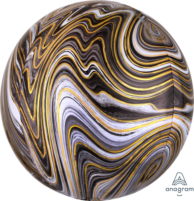 Globo Orbz Marblez Negro 16"
