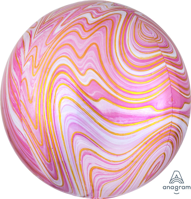 Globo Orbz Marblez  Rosado 16"
