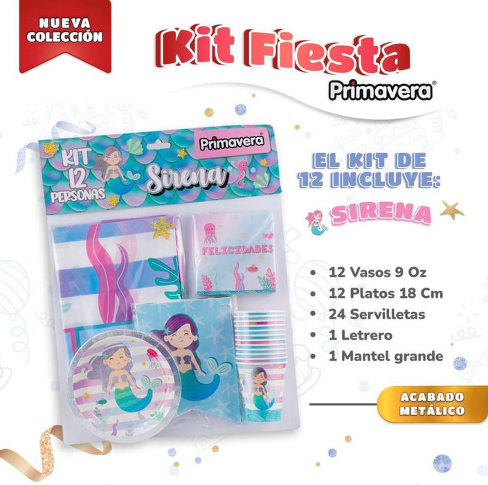 Kit De Fiesta Sirena Marca Primavera