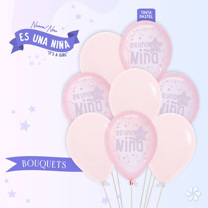 Bouquet es un niña r12 x 8 Globos Sempertex
