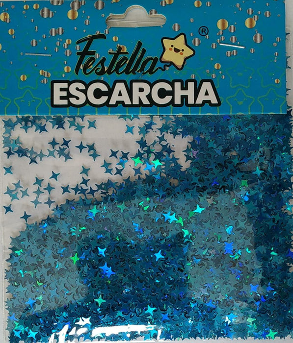Escarcha Azul Estrella Para Globo 20 Gr x 1 Unidad