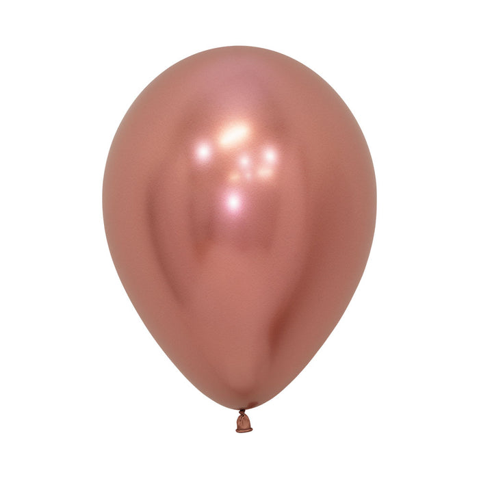 Globo Dorado Rosa Reflex R12 x 50 Unidades Sempertex