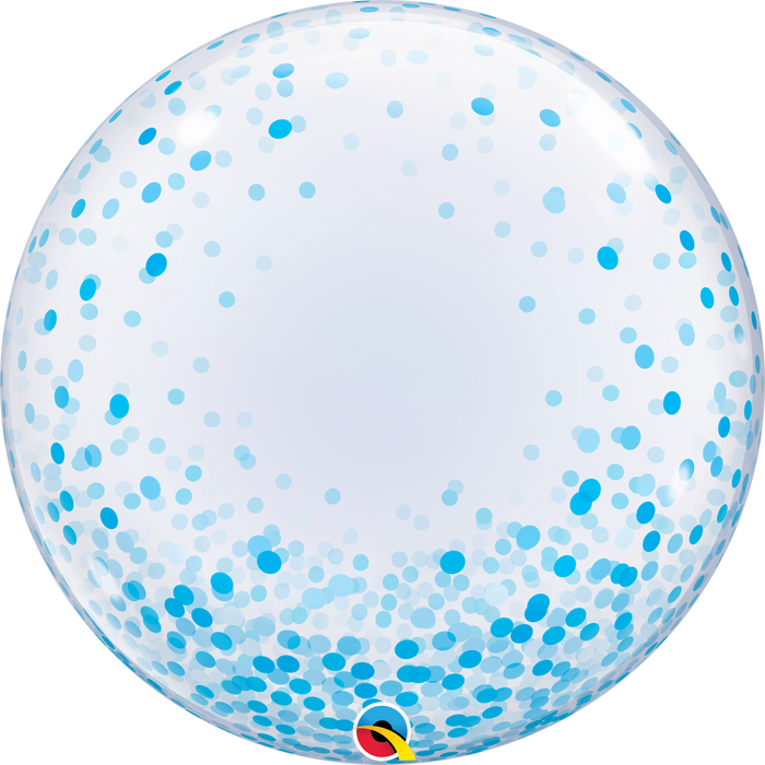 Globo Burbuja Qualatex  Blue Confetti  22" X 1 Unidad