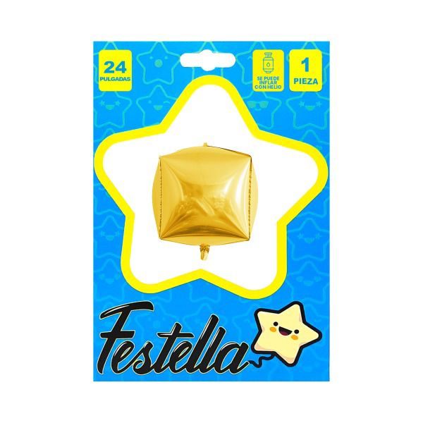 Globo Cubo Dorado 24" Festella