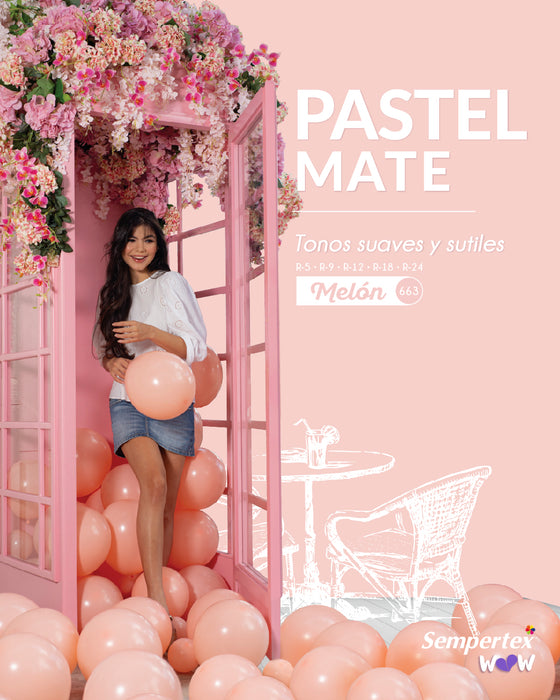 Globo Melon Pastel Mate  R9 x 50 Unidades Sempertex