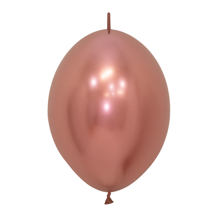 Globo Dorado Rosa Reflex LOL 12" x 50 Unidades Sempertex