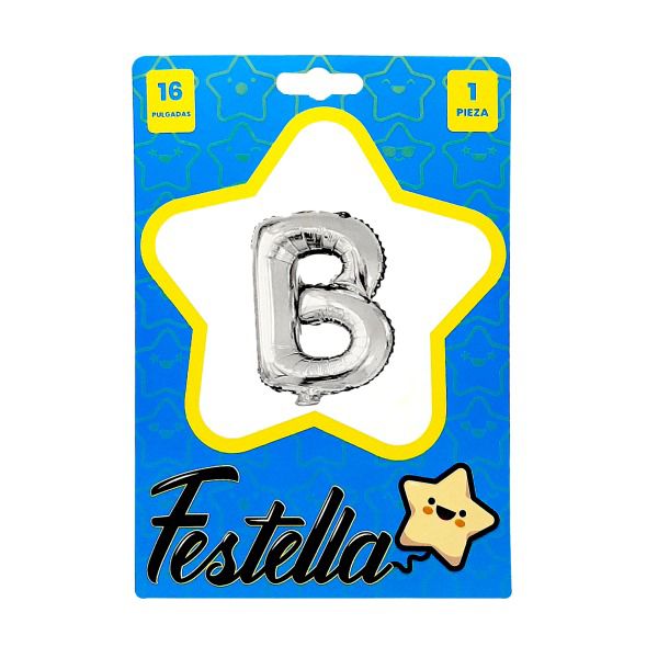 Globo Letra B 16" Plateado Festella