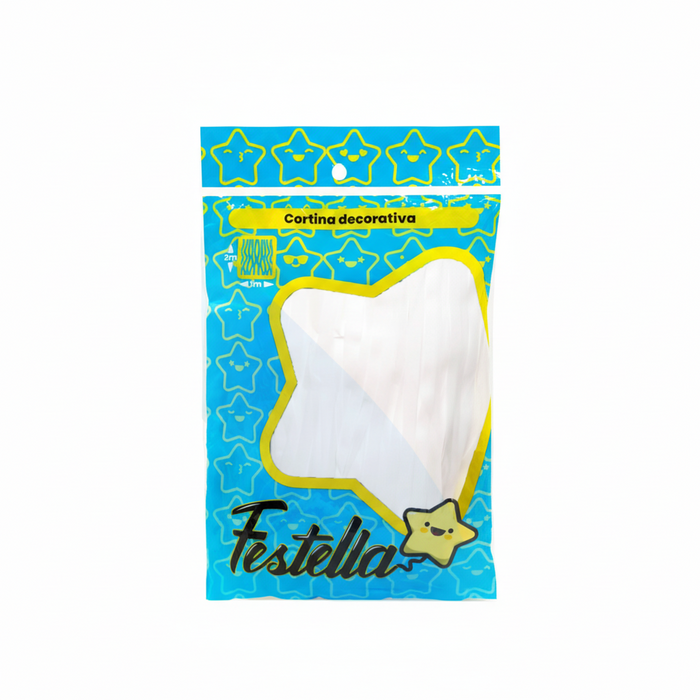 Cortina de Fiesta Lisa 2m x 1m Blanca Festella