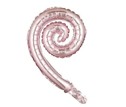 Globo Kurly Espiral Dorado Rosa 17" Festella