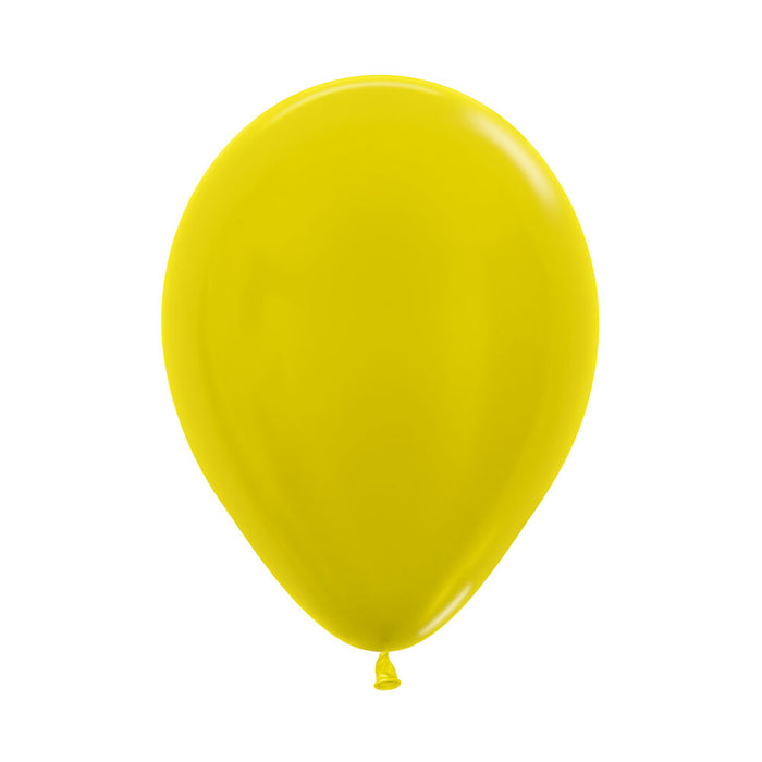Globo Amarillo Metal R12 X 50 Unidades Sempertex