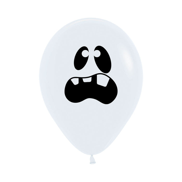 Globos Fashion Impreso Fantasmas Surtido Blanco y Negro R12 x 12 Unidades Sempertex