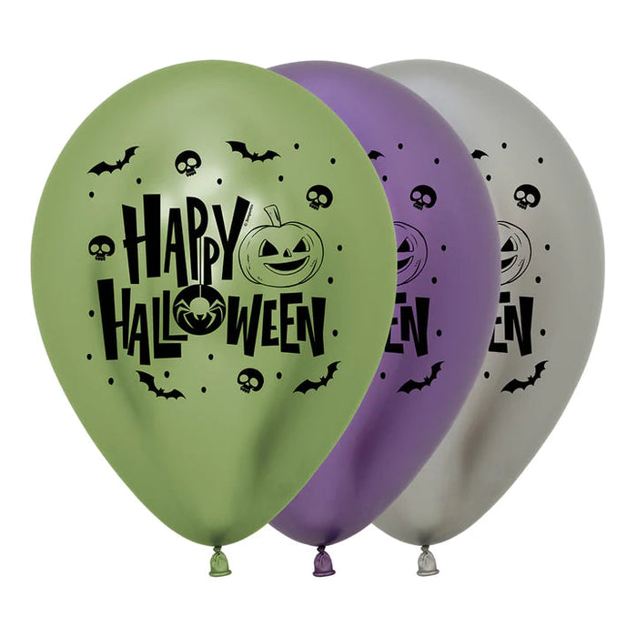 Globo Happy Halloween Reflex Surtido R12  x 12 Unidades Sempertex