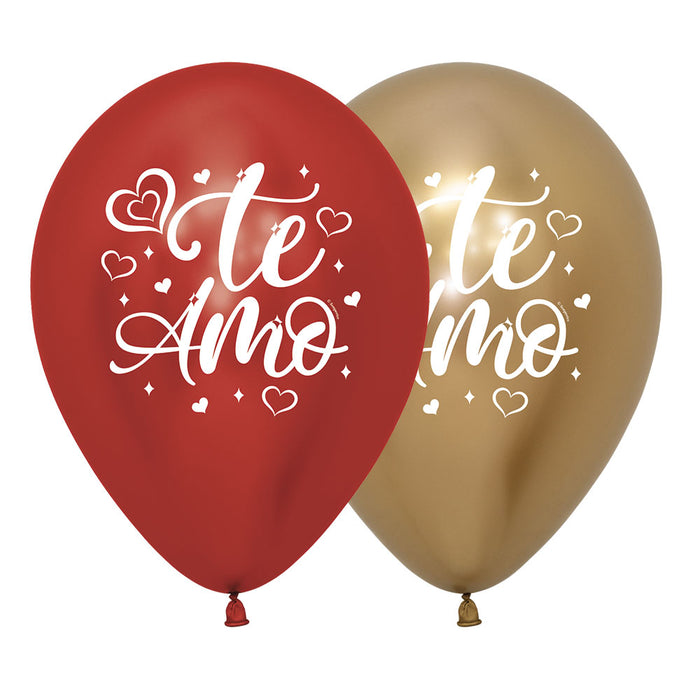 Globo Reflex Te Amo Brillante R12 x 50 Unidades Sempertex