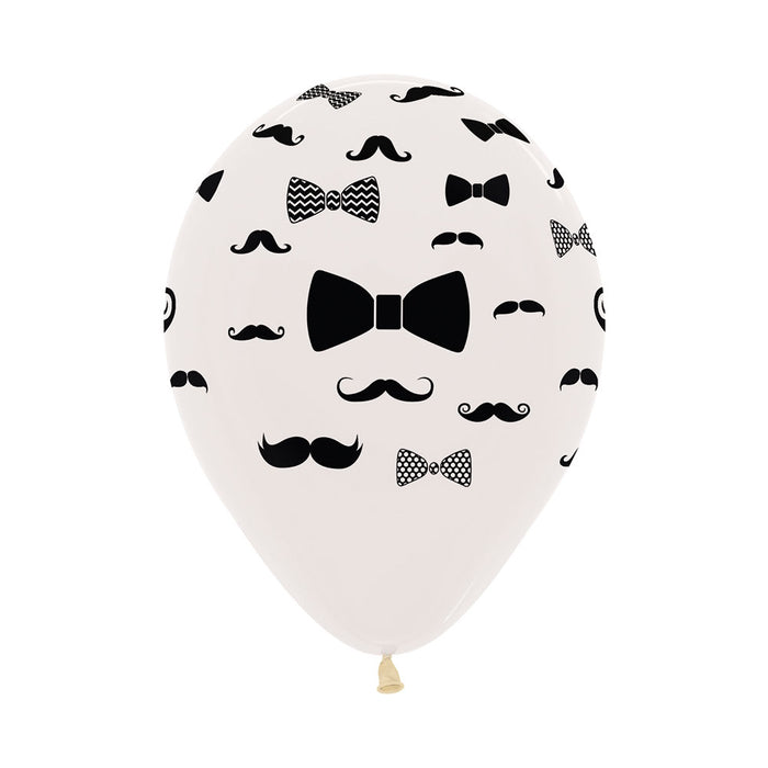 Globos Bigotes y Corbatines Infinity Cristal Transparente R12 x 50 Unidades Sempertex