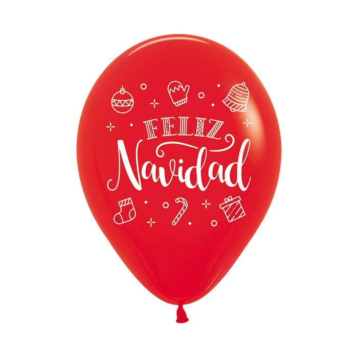 Globo impreso Feliz Navidad Corona R12 x 12 Globos