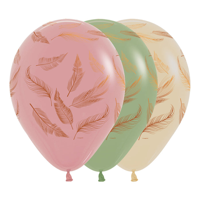 Globo Impreso Infinity Plumas Surtido R12 x 12 Unidades Sempertex