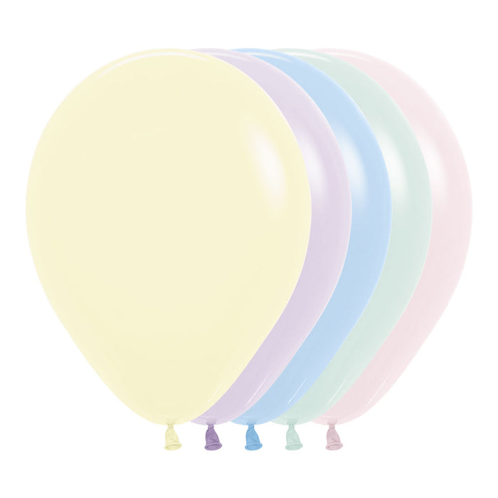 Globo Surtido Pastel Mate R12 x 50 Unidades Sempertex