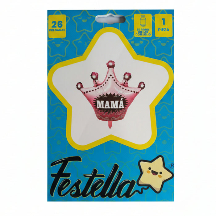 Globo Metalizado Corona Rosada Mama Eres La Reina 26"