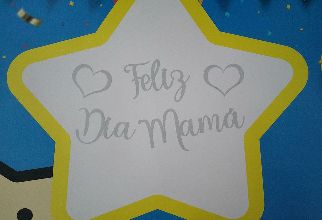 Letrero Feliz Dia Mamá Plateado