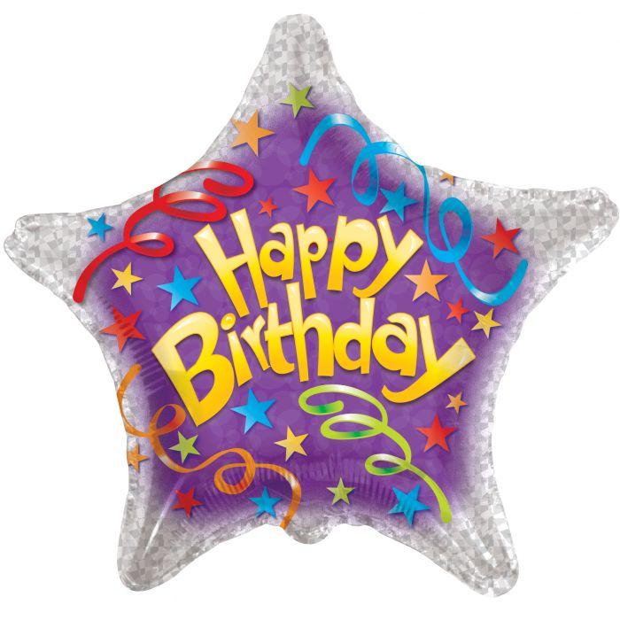 Globo Metalizado Jumbo Happy Birthday Star 36"