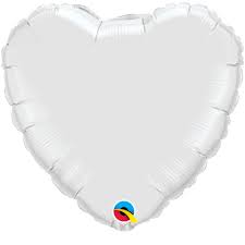 Globo Corazon de 36" Marca Qualatex Blanco