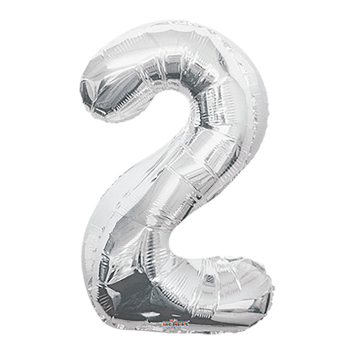 Globo Metalizado # 2  Plateado 16" Sempertex