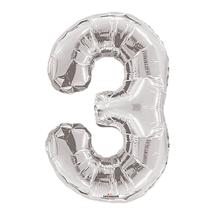 Globo Metalizado # 3 Plateado 16" Sempertex