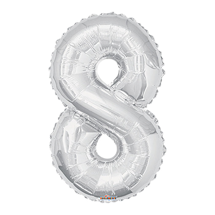 Globo Metalizado # 8 Plateado 16" Sempertex