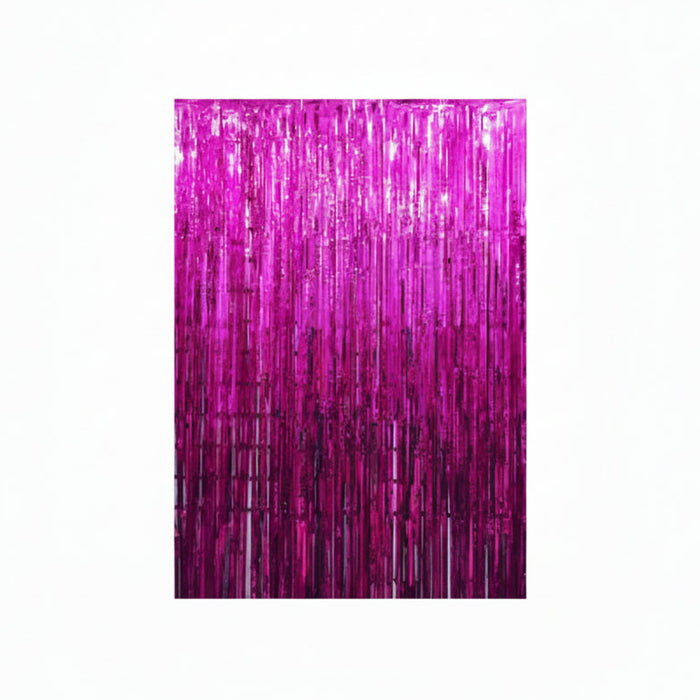 Cortina Metalizada Crepe Fucsia 2MT X 1MT