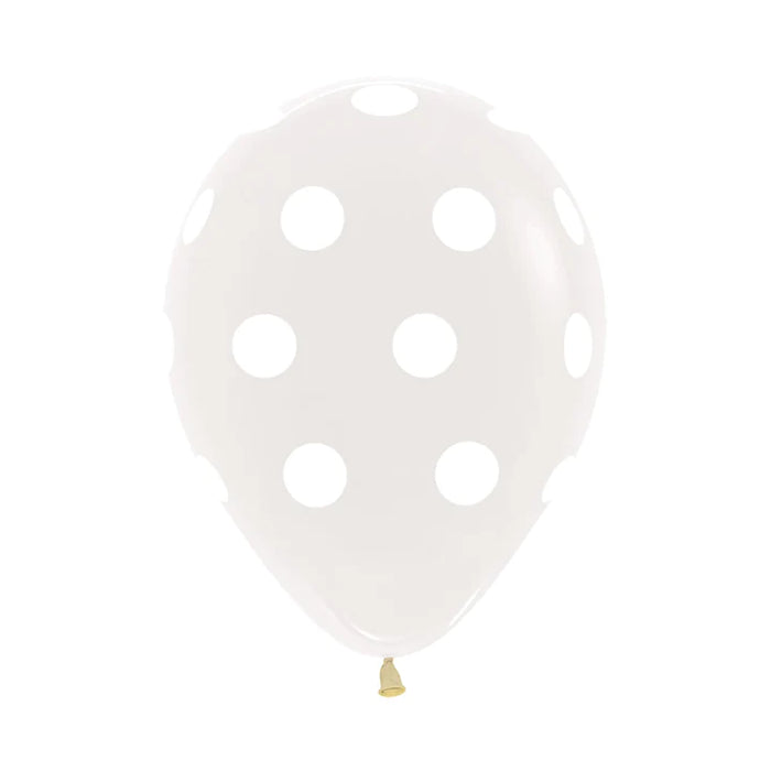 Globo Infinity Polka Blanco Cristal Transparente  R12 x 12 Unidades Sempertex